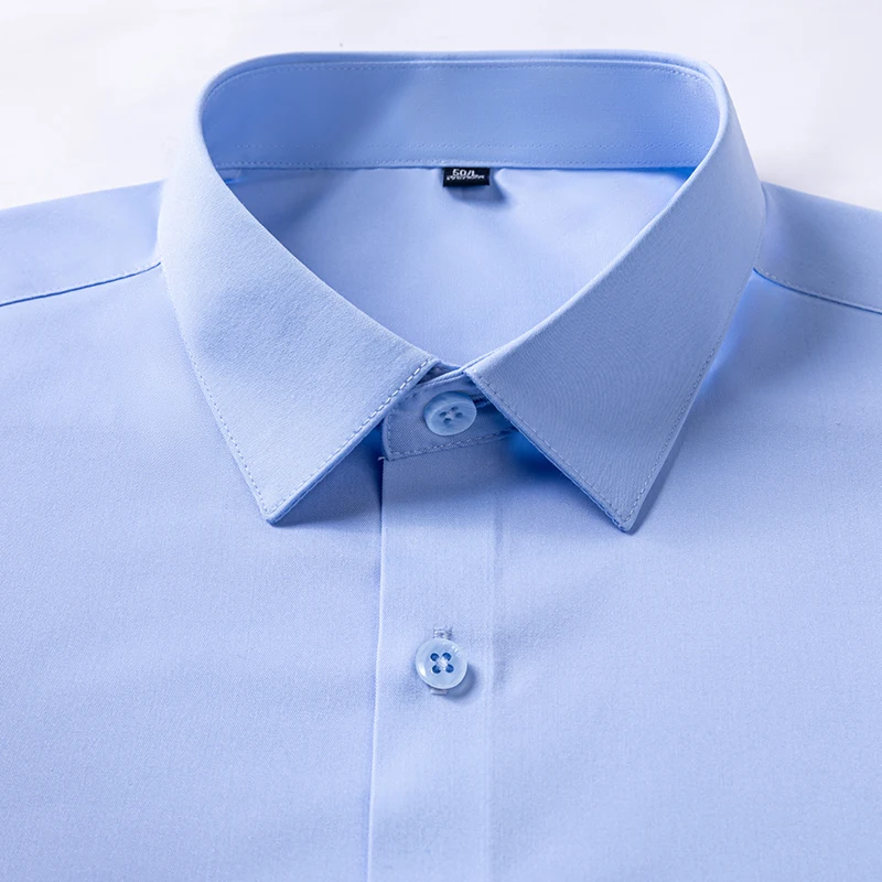 

Easy Care 8XL Modal Men Shirt Long Sleeve Slim Fit High-end Blue White Work white Shirts Men Long Sleeve Men Shirt Short Sleeve