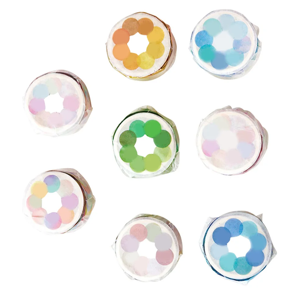 

8 Rolls Decorative Dot Stickers Premium Multi- School Office Seal Stickers Scrapbook Accessory Scrapbook Supply