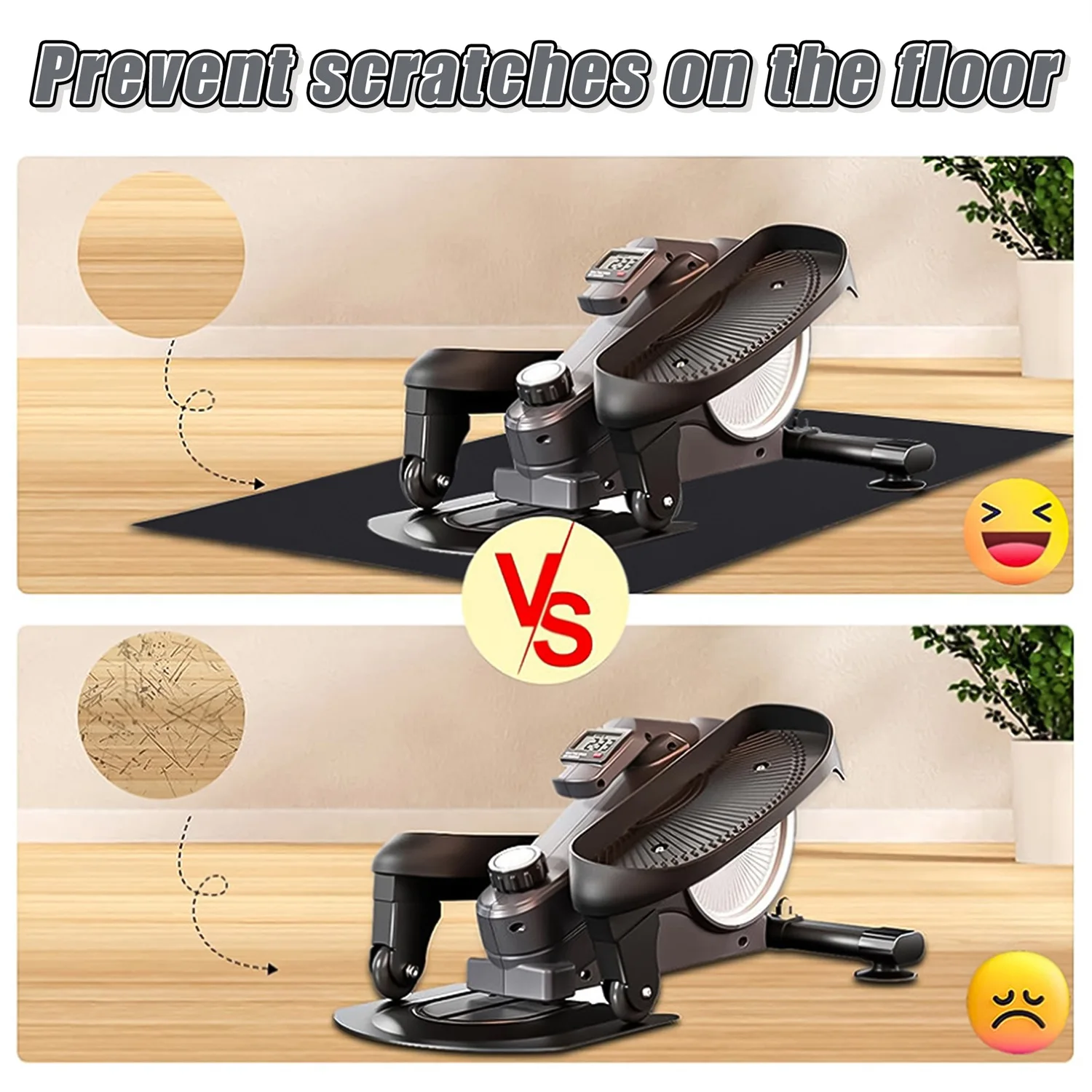 5 قطعة حصيرة تمرين الساق القطع الناقص غير القابلة للانزلاق تنطبق على أداة التجديف البيضاوية تحت المكتب أثناء الجلوس بشكل مثالي للقدم الكهربائية