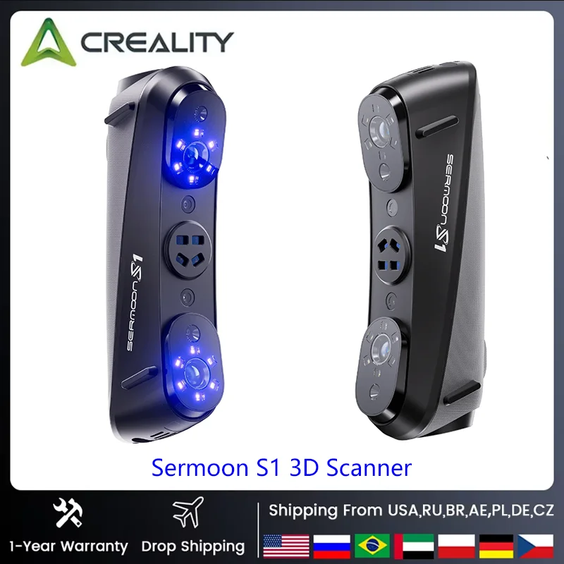 3D-сканер Creality Sermoon S1 Сканирование глубоких отверстий 34+7+ONE Plus Синяя лазерная линия/NIR Свет Точность 0,02 мм Скорость сканирования 90 кадров в секунду 3D-сканер Creality Sermoon S1 Сканирование глубоких отверстий 34+7+ONE Plus Синяя лазерная линия/NIR Свет Точность 0,02 мм Скорость сканирования 90 кадров в секунду