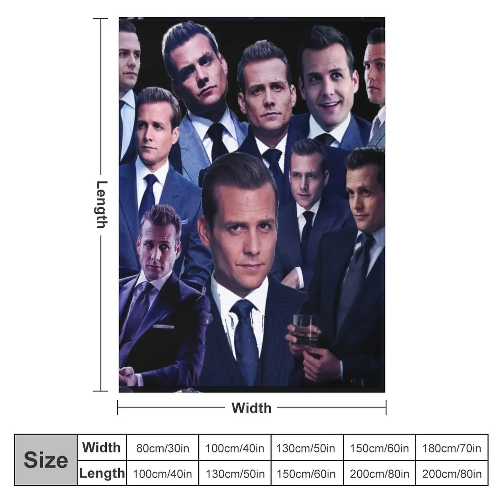Harvey Specter suits collage tribute design 2022 Throw Blanket Luxury Designer Blanket cosplay anime