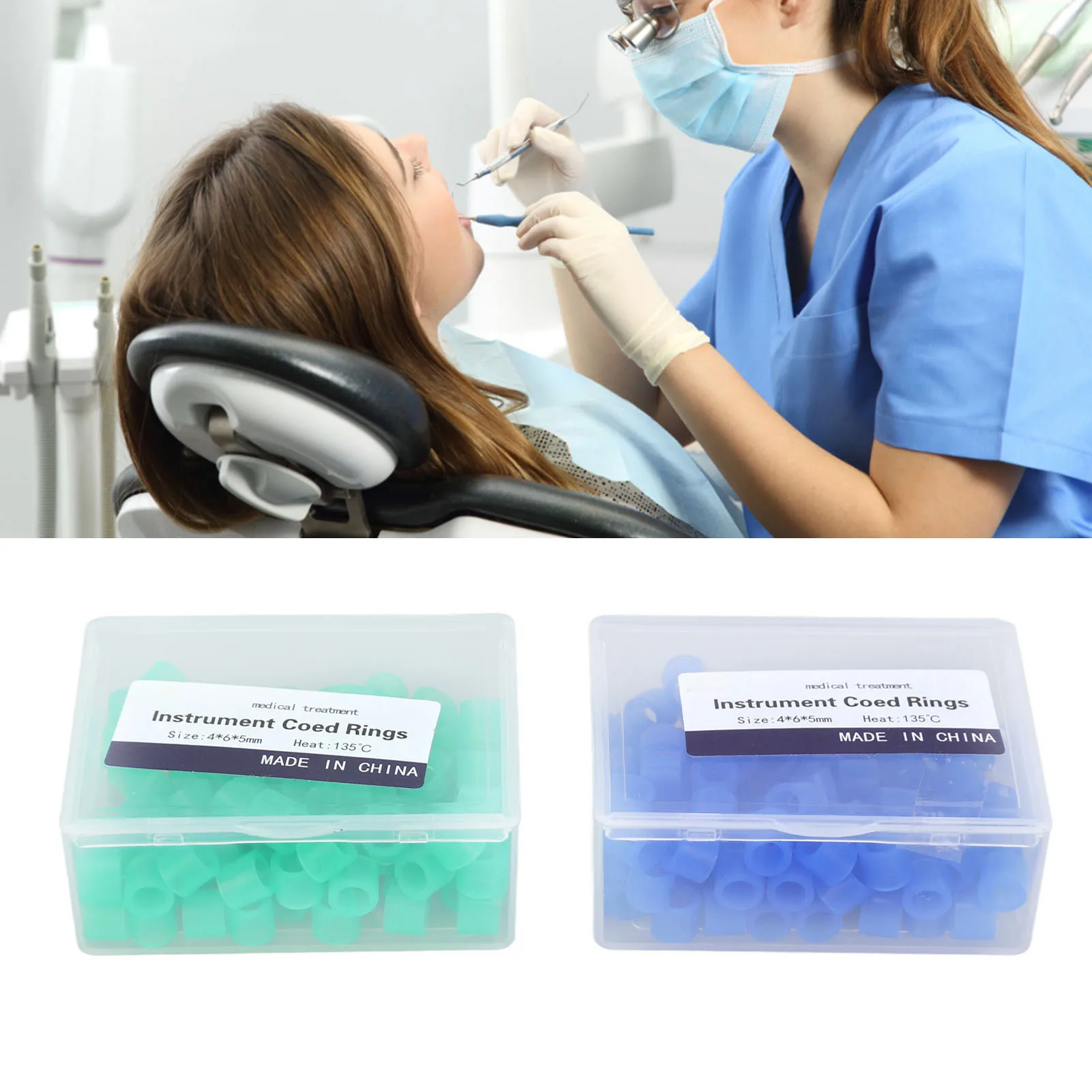 

Dental Color Rings Small Easy To Clean Silicone Color Rings Practical Safe for Distinguish Dental Instruments