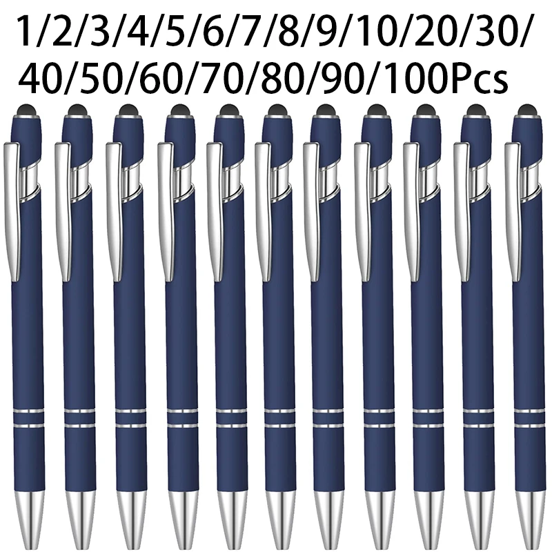 1-100Pcs Touch Screen Pen With Metal Clip Ballpoint Pen