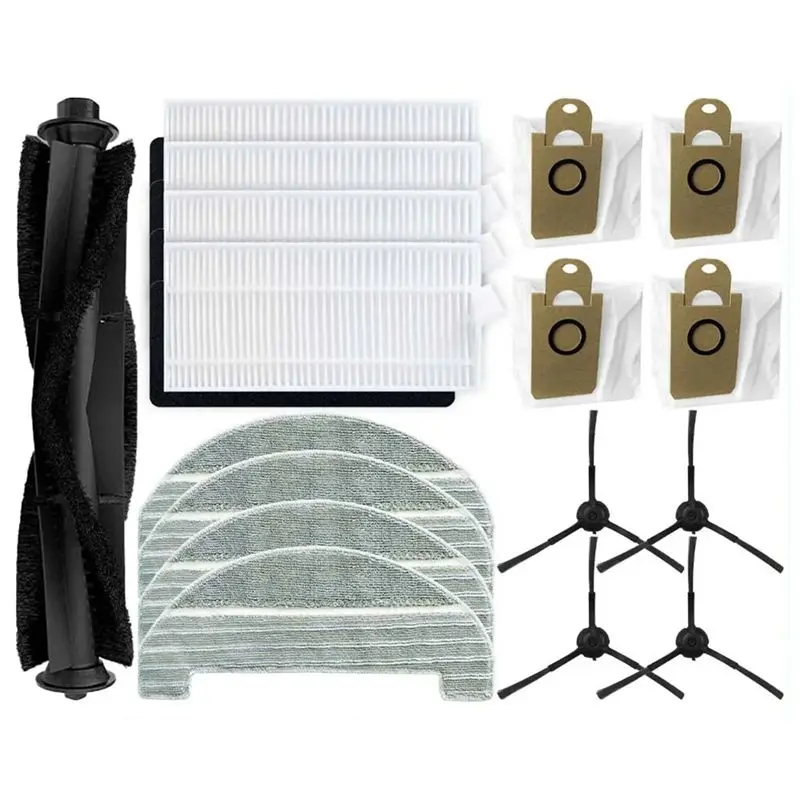 

A67P-For Ihome Autovac Self Empty Roller Heap Filter Mop Cloths Dust Bag Robot Vacuums Spare Part Accessory Kit