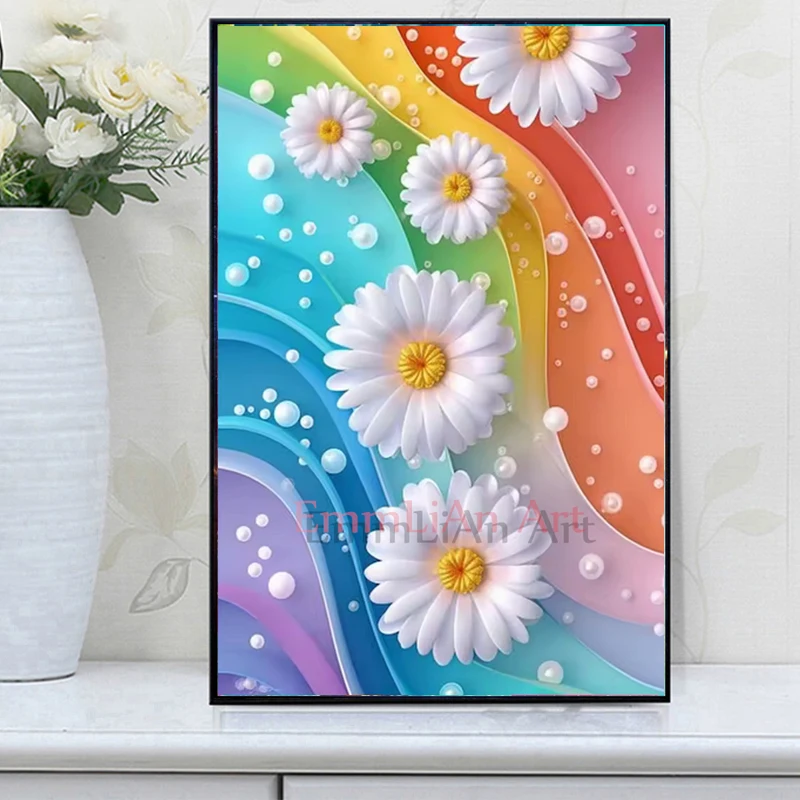 2025 NEW Full Fairy Dust Drill Diamond Mosaic Art Flower AB Square Crystal Diamond Painting Heart Wall Decoration Craft Kit - Image 2