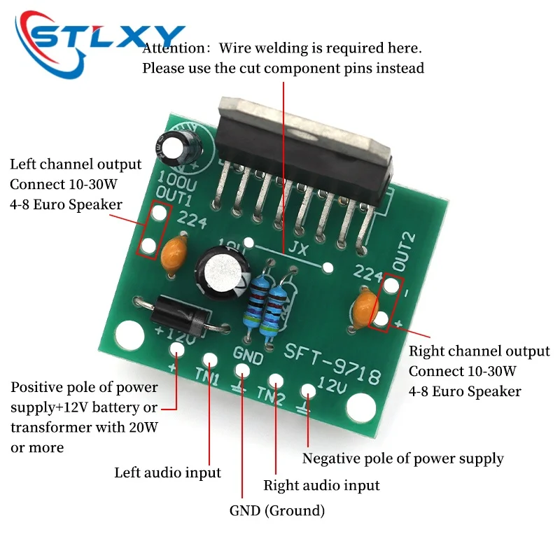 Amplifier Board TDA7297 Audio Speaker Amplifier Sound DC 12V Dual Audio Encoding 15w Electronic Diy kit Transceiver Amp enceinte view 6