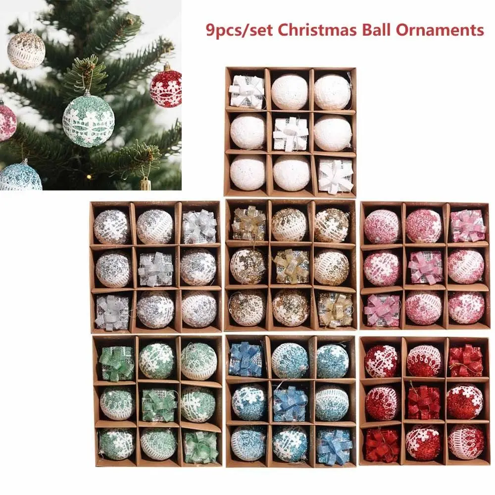 

Plastic Christmas Ball Ornaments Glitter Shatterproof Christmas Baubles Reusable Hanging Christmas Tree Topper