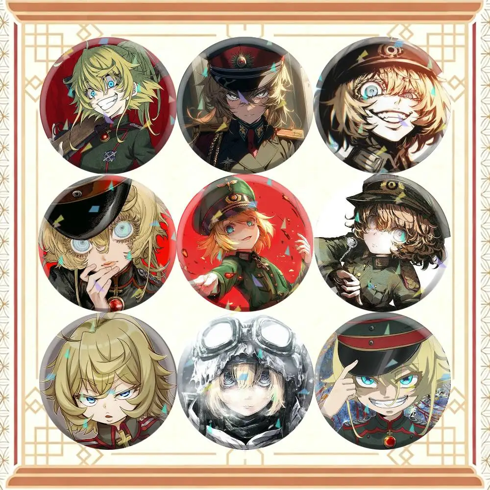 The Saga of Tanya The Evil Anime 32/44/58mm Handmade Pins Round Brooch Badge Backpacks Clothes Jewelry Gifts