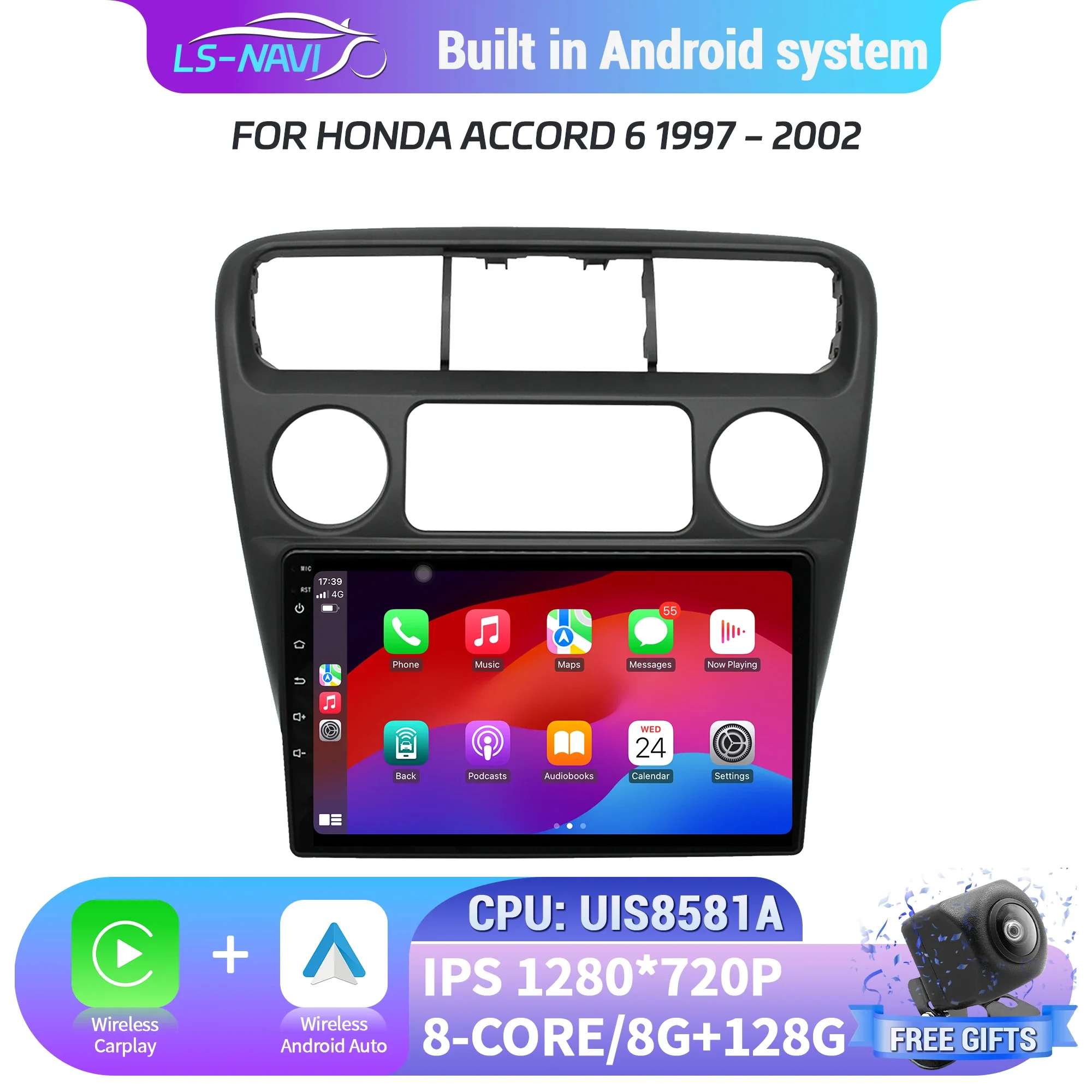 

Android 14 For Honda Accord 6 1997-2002 Car Radio Multimedia Navigation GPS Wireless Bluetooth Carplay Screen Head Unit Stereo