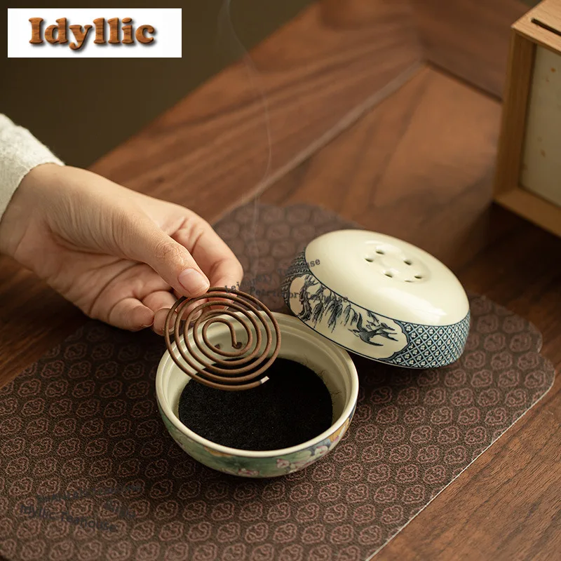 Soda Glaze Handmade Lotus Incense Holder Incense Waterfall Incense Burners Consecrate Censer Tea Ceremony Craft Accessories Gift