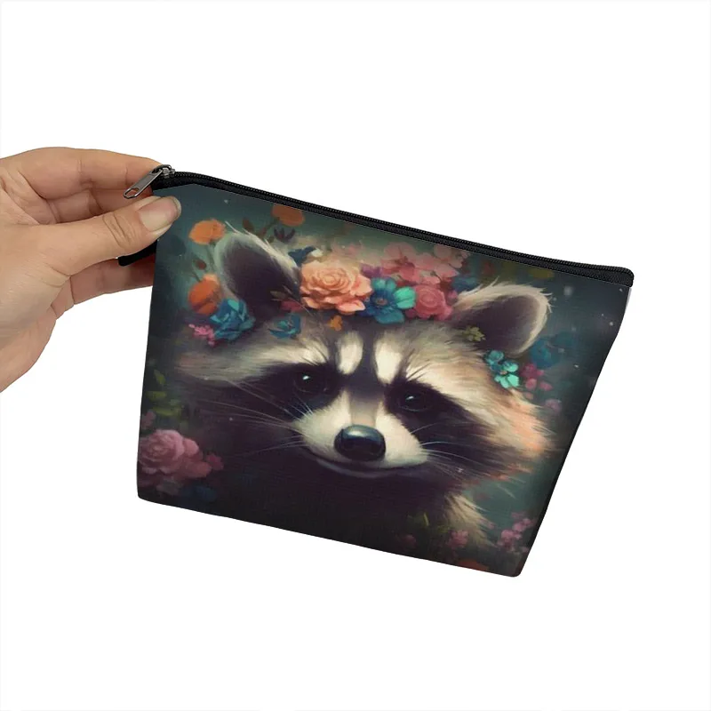 Cute Animal Tiger Fox Wolf Cosmetic Case Women Make Up Bags Kawaii Owl Pouch Lipstick Bag Napkin Organizer Toiletry Storage Bags