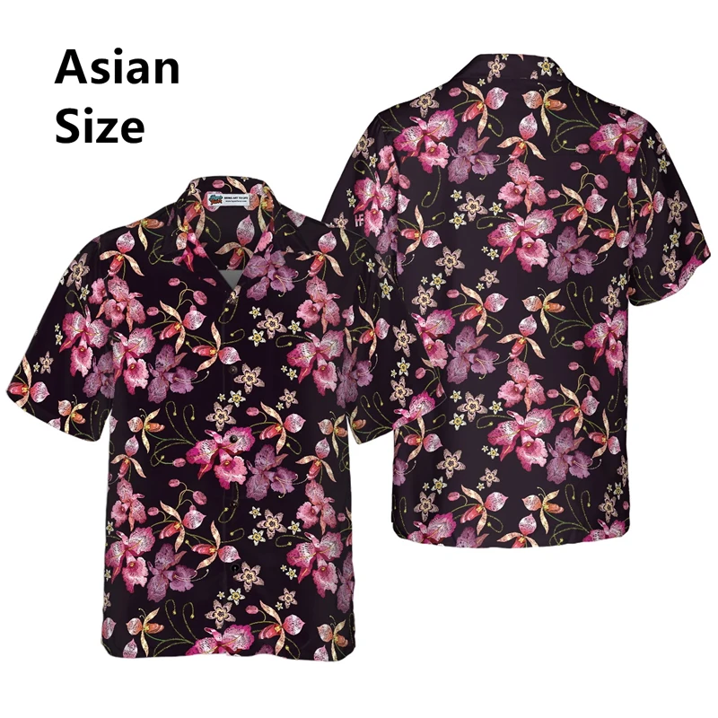 Hawaii Funny Plus Size Men 3d Print Summer Loose Hawaiian Beach Tops Casual Short Sleeve Lapel Blouse Streetwear Male Clothes