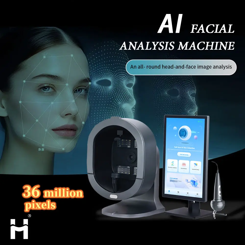 

3D Facial Wrinkle Test Freckles Acne Face Skin Analyzer Scanner Skin Analyzer Machine Facial With Logo Customization