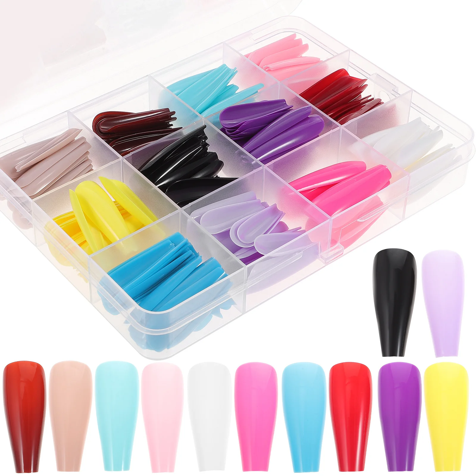 الصلبة اللون مسمار نصائح غطاء كامل الأظافر وهمية طويلة الأظافر كاذبة اضغط على DIY المنزل مانيكير الفن اكسسوارات نصائح الأظافر #4