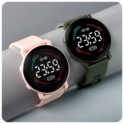 LED dijital öğrenci izle aydınlık su geçirmez spor çocuk izle silikon kayış elektronik kol saati Unisex reloj mujer için