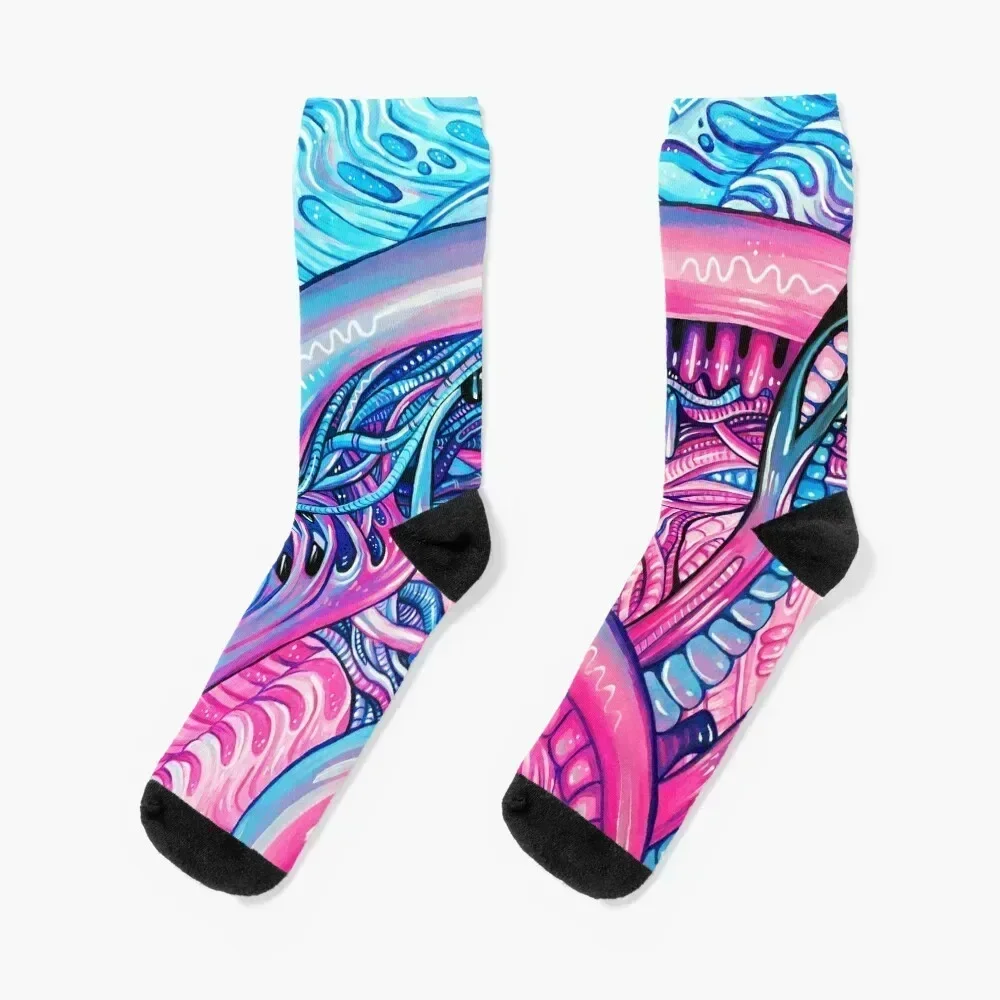 Cotton Candy Alien - Acrylic Painting Socks Stockings man colored Running loose Socks Women Men's