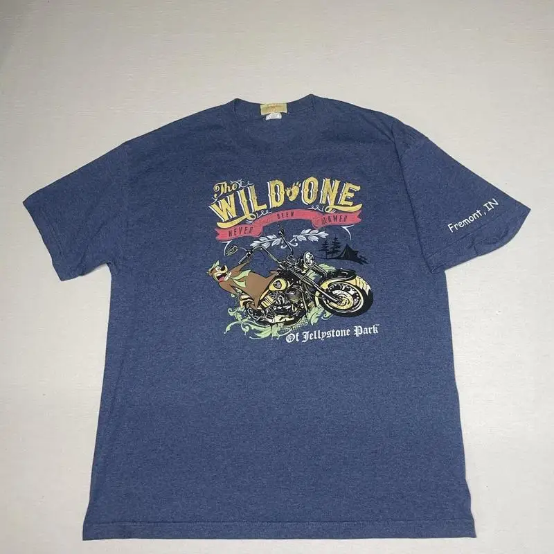 

ФУТБОЛКА YOGI BEAR JELLYSTONE PARK Hanna Barbera Biker Wild One Мужской размер XL