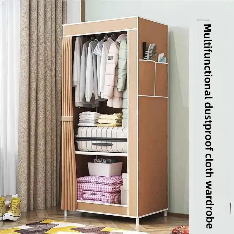 Simple Waterproof Wardrobe Space-Saving Fabric Storage Cabinet Elevated Design Modern Plastic Clothes Organizer