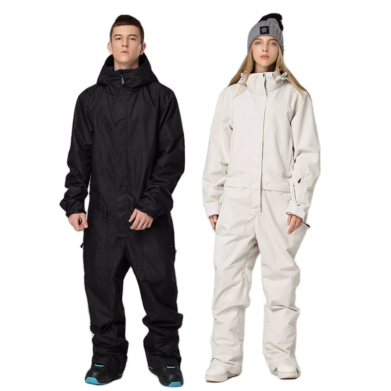 

STLF Fashion SNOW Ski Suits Women Men One Piece Snow Suits High Waterproof Windproof Snowboard Printed Snowsuit .