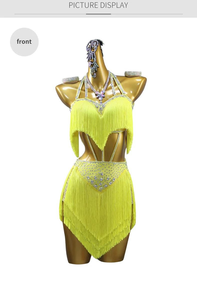 2026 Damen Partykleid Lateinamerikanisches Tanzkostüm Mädchen Tanzkleidung Kleider für Abschlussball und Party Erwachsene Sportliche Elegante Cabaret-Kostüme mit Fransen – Detail 7