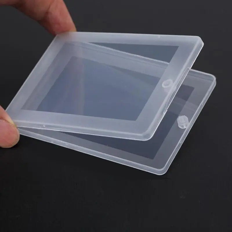 1 PC Portable Small Thin Plastic Transparent With Lid Collection Container Case Storage Box For Card, Bank Card, Paper Towel