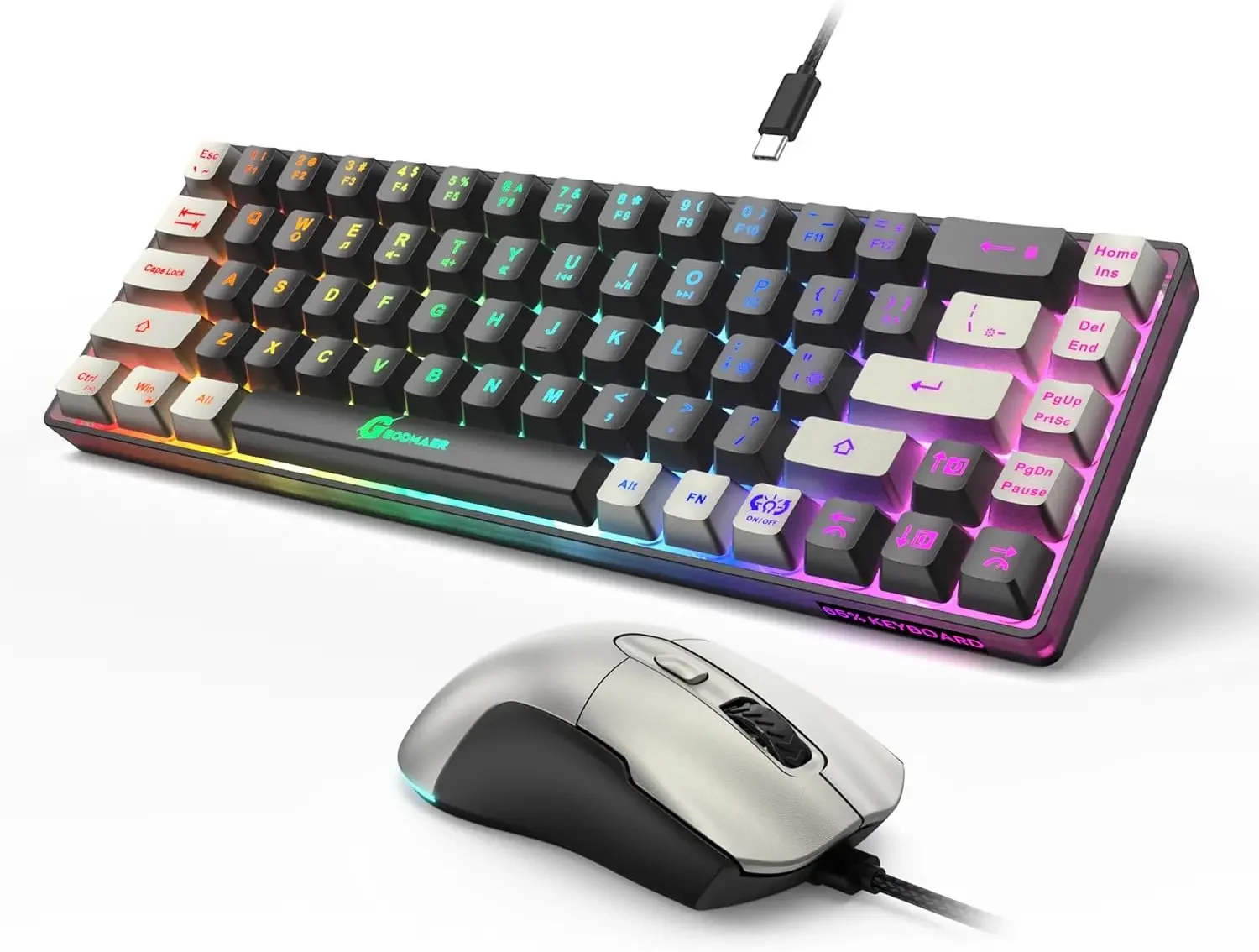 Gaming Keyboard And Mouse Combo - 65% RGB Gaming Keyboard & 7200