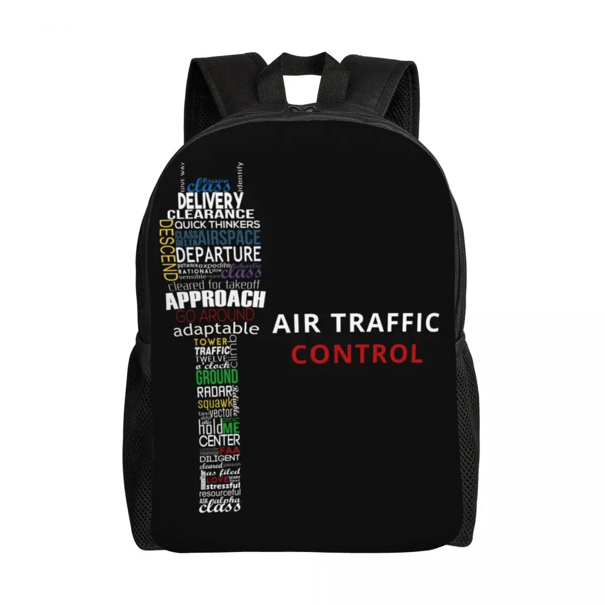 Personalized Air Traffic Controller Backpacks Women Men Basic Bookbag for School College Pilot Air Fighter Bags