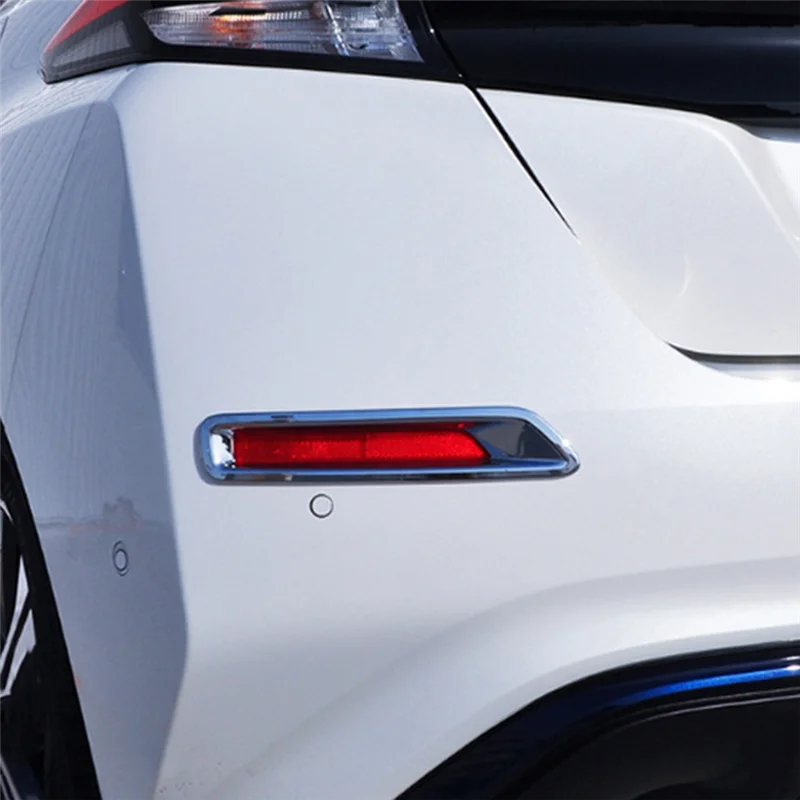 

For Nissan Leaf ZE1 2017 2018 2019 Car Rear Tail Fog Light Cover Frame Trim Fog Lamp Replacement Parts Accessories 2PCS