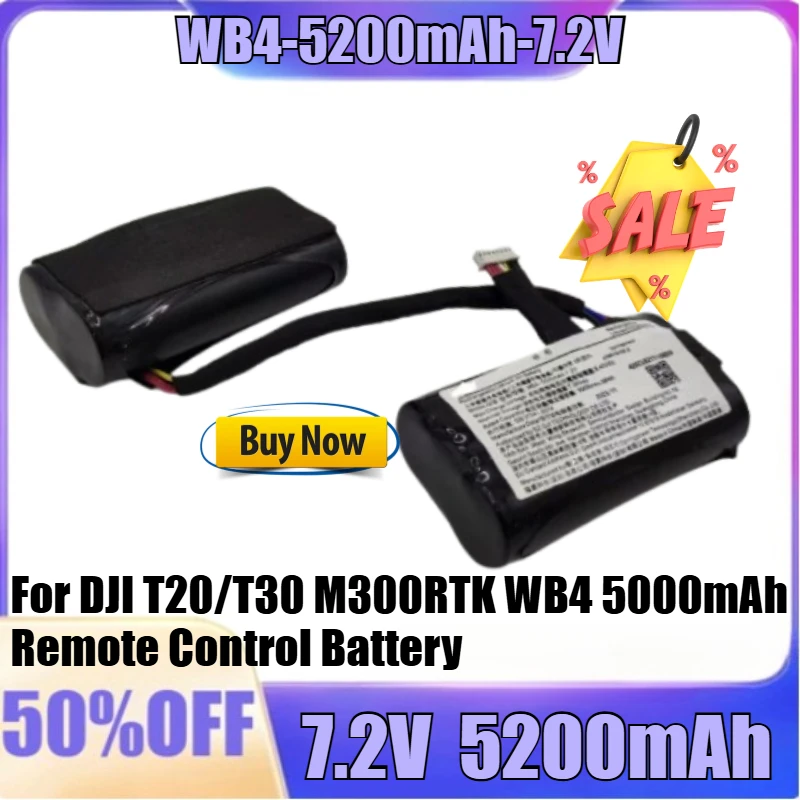 

New WB4-5200mAh-7.2V for DJI T20/T30 M300RTK WB4 5000mAh Remote Control Battery 000147.01 Agricultural Plant Protection Drones