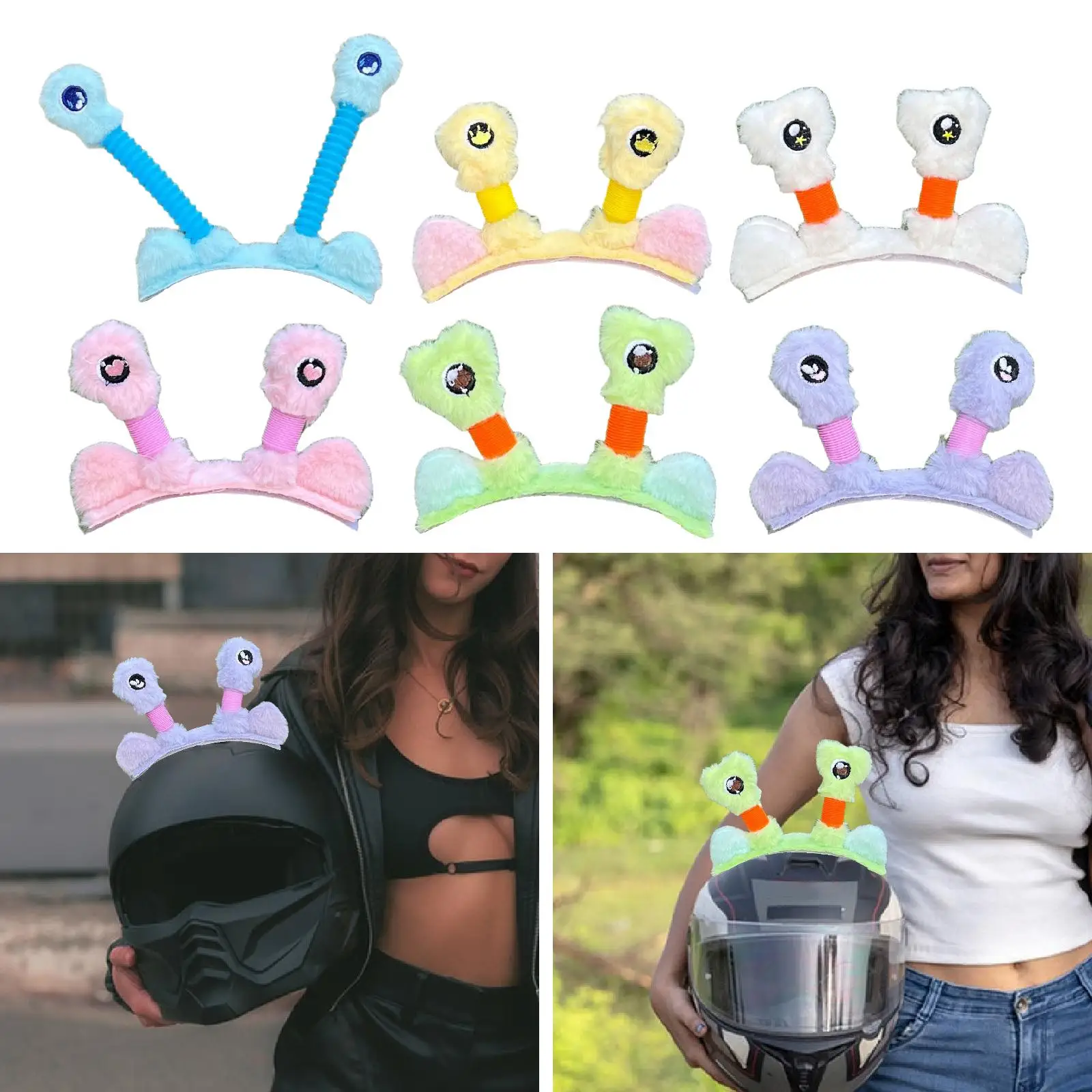 

Big Eyes Ears Ski Helmet Decoration Easy to Install Fashion Fun Birthday Gift Flexible for Sports Outdoor Winter Snowboarding