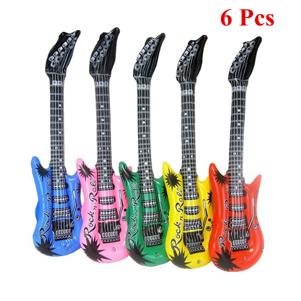 16 PCS Gitarre Instrument Inflatable Piano Novelty Toy Blow Up Guitar Musical Instruments