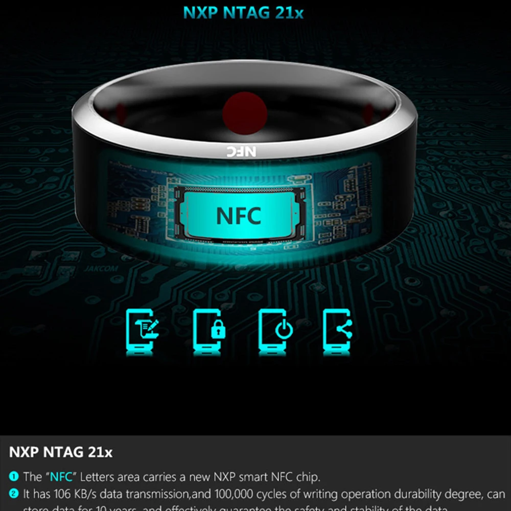 NFC Smart Ring Multifunctional Waterproof Intelligent Smart Wear Finger Digital Ring For Android Windows NFC Mobile Locks