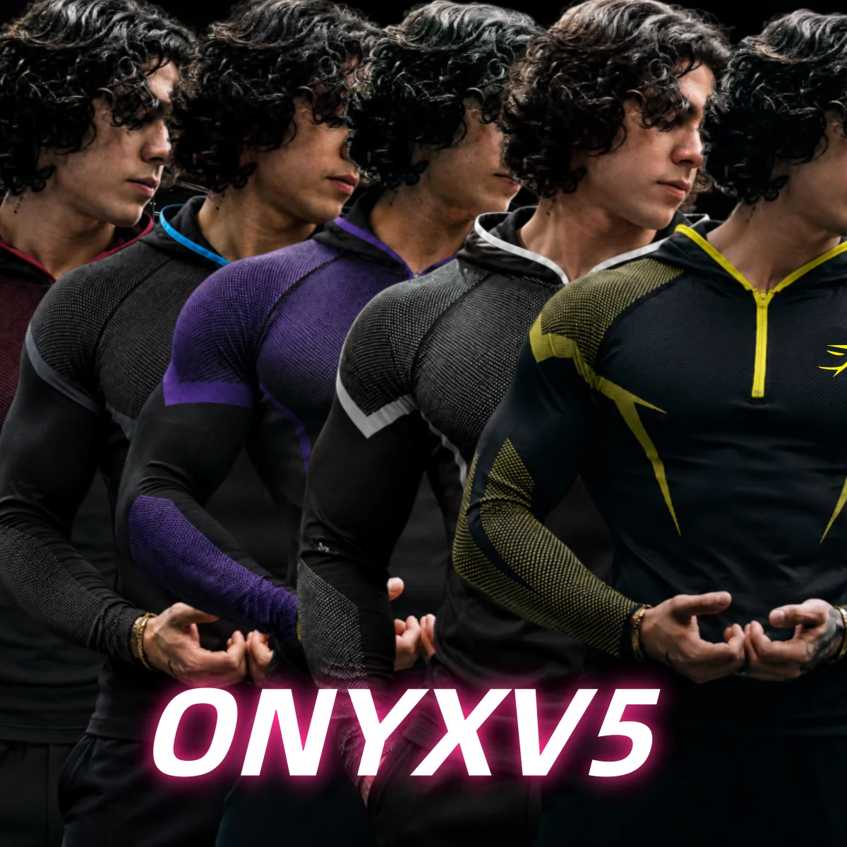 Sudadera con Capucha Deportiva de Manga Larga para Hombre SHARK GYM ONYX V5 Agate, Sudadera Deportiva de Manga Larga de Alta Elasticidad