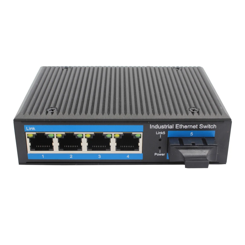 

OEM 10/100Mbps 4 POE RJ45 to Fiber Optic Converter Industrial Grade Din Rail 48V POE Fiber Media Converter