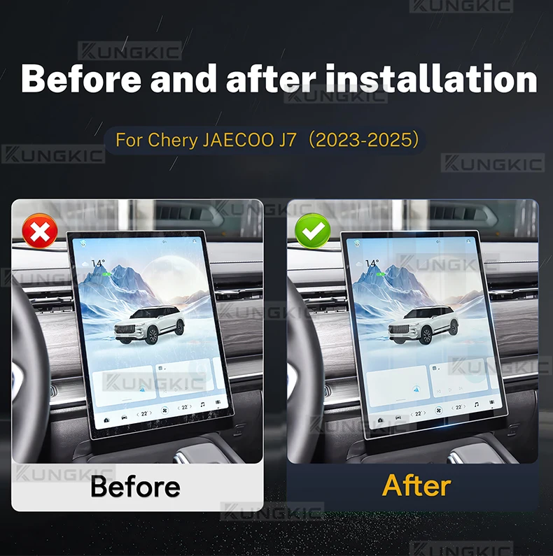 Gehärtetes Glas-Displayschutz für Chery Jaecoo J7/Chery Jaecoo 7 2023 13,2 und 14,8 Zoll Auto-GPS-Navigation und Armaturenbrett-Schutzfolie – Detail 3