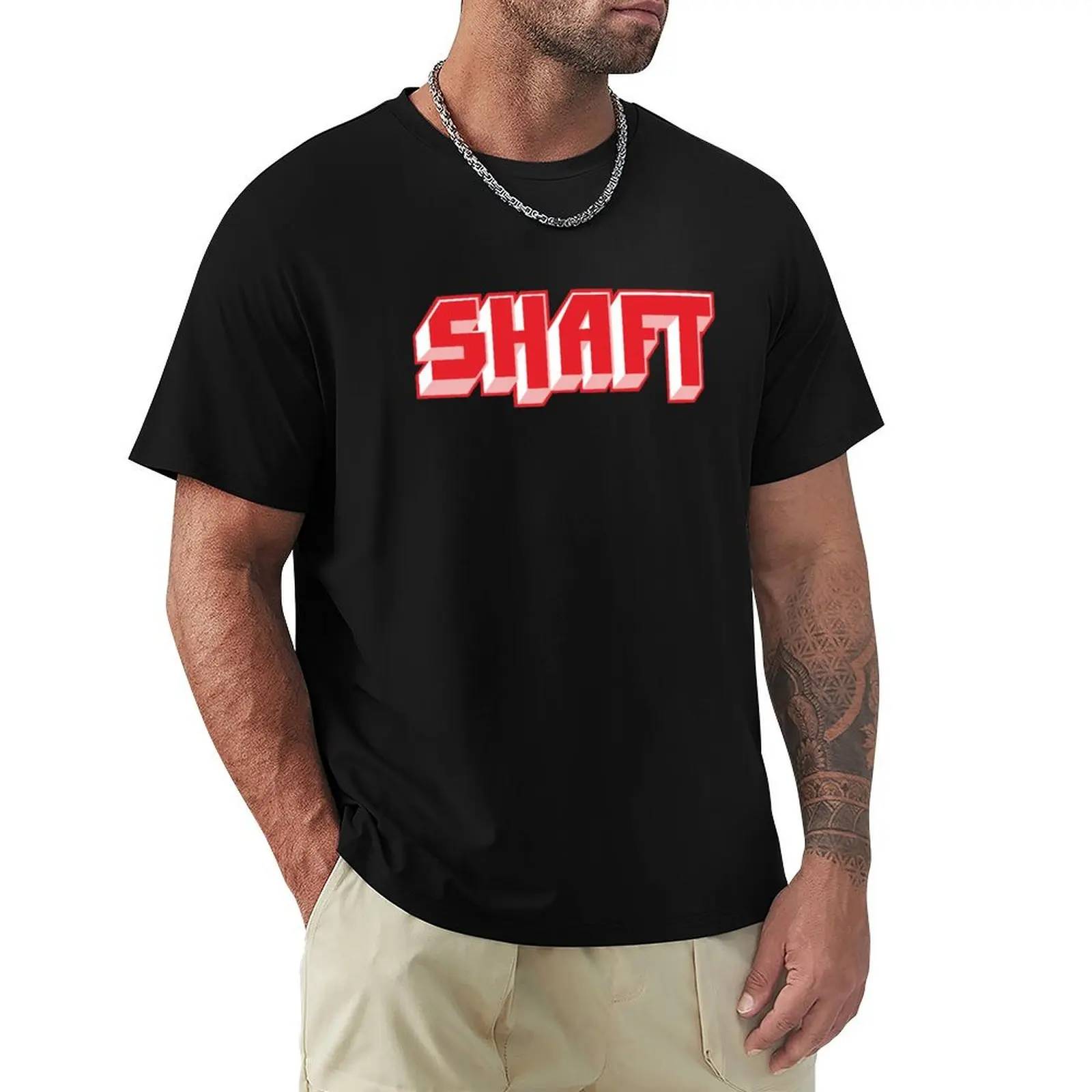 SHAFT T-Shirt man t shirt oversized rapper graphic tees designer t shirt men