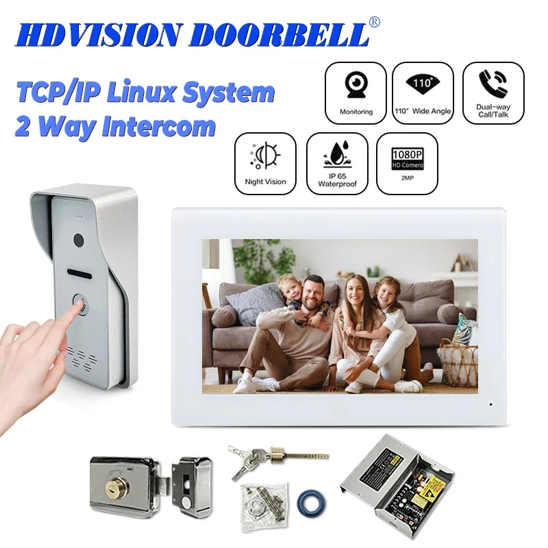 

Special Offer IP Video Door Phone Intercom System 7 Inch HD Screen Monitor Night Vision Door Entry