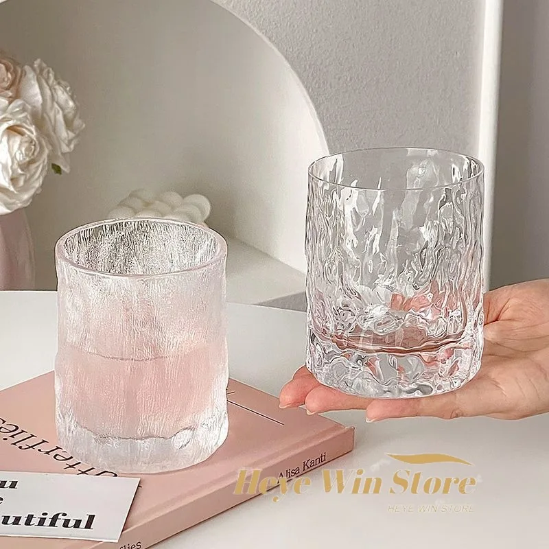 

Glacier Patterned Whiskey Glass, High-end Light Luxury Foreign Wine Beer Glass for Women At Home, Transparent Glass Drinking Cup