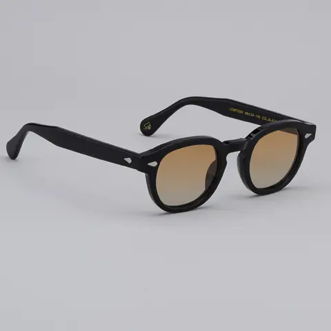 남성과 여성을위한 고품질 아세테이트 선글라스 디자이너 브랜드 Lemtosh Tortoise Black Frame 빈티지 선글라스 그라디언트 lense