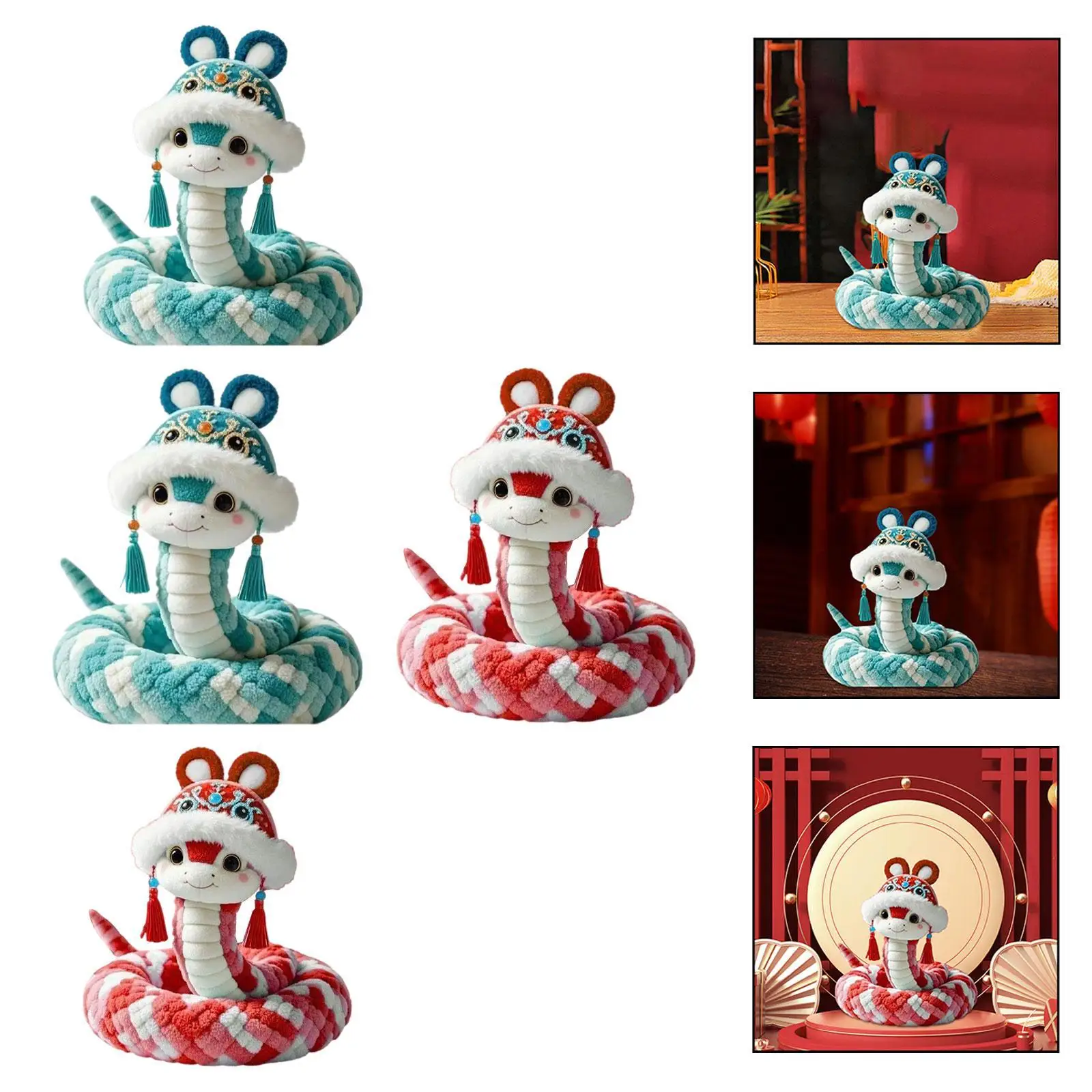 

Chinese New Year Snake Plush Toy Snake Plush Toy Cartoon Decor Photo Prop