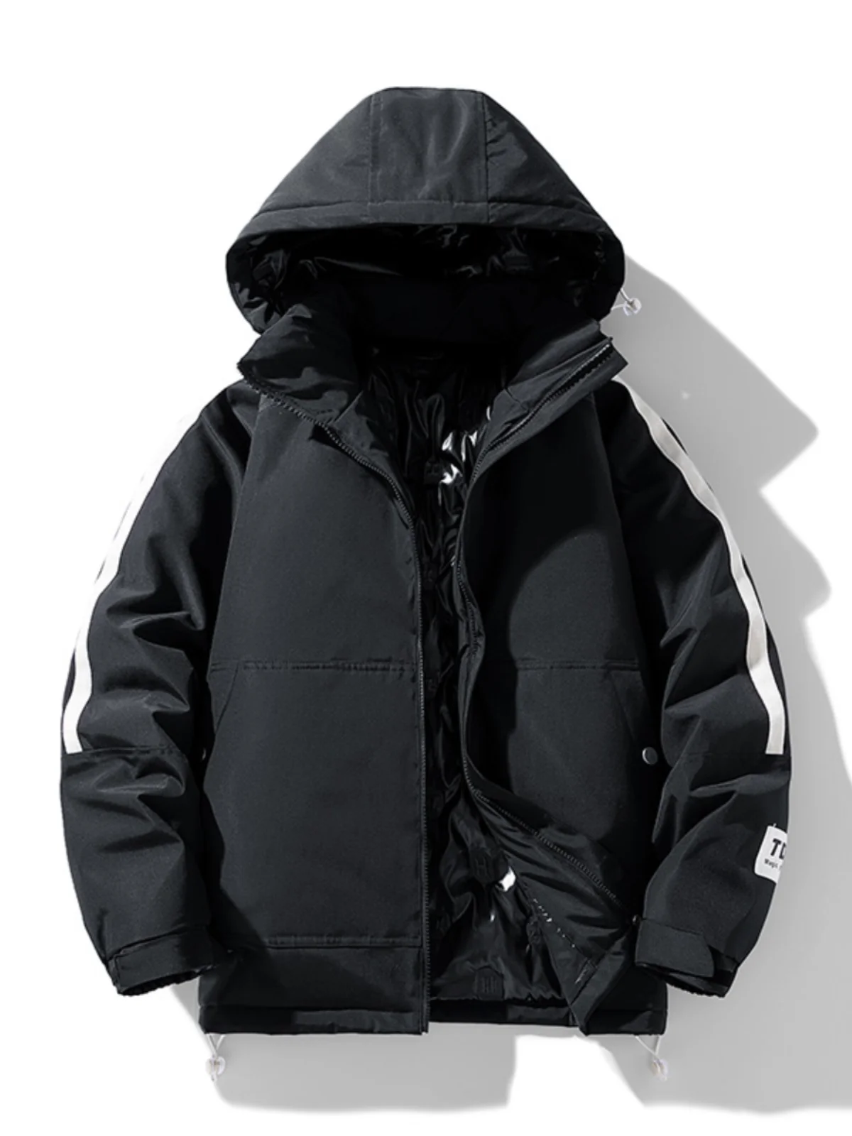 

Мужская зимняя утепленная повседневная куртка с капюшоном из хлопка, теплая, модная, с наполнителем из полиэстера, молодежная, трендовая.