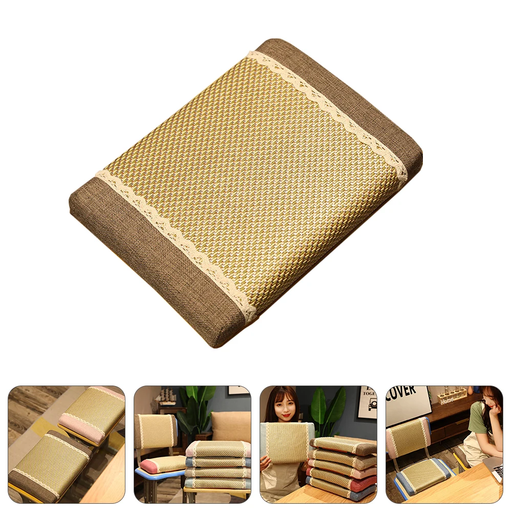 

Summer Cool Cushion Cooling Pad Linen Seat Cushion Breathable Chair Pad Memory Cotton Pillowcase Zipper Design Multipurpose Item
