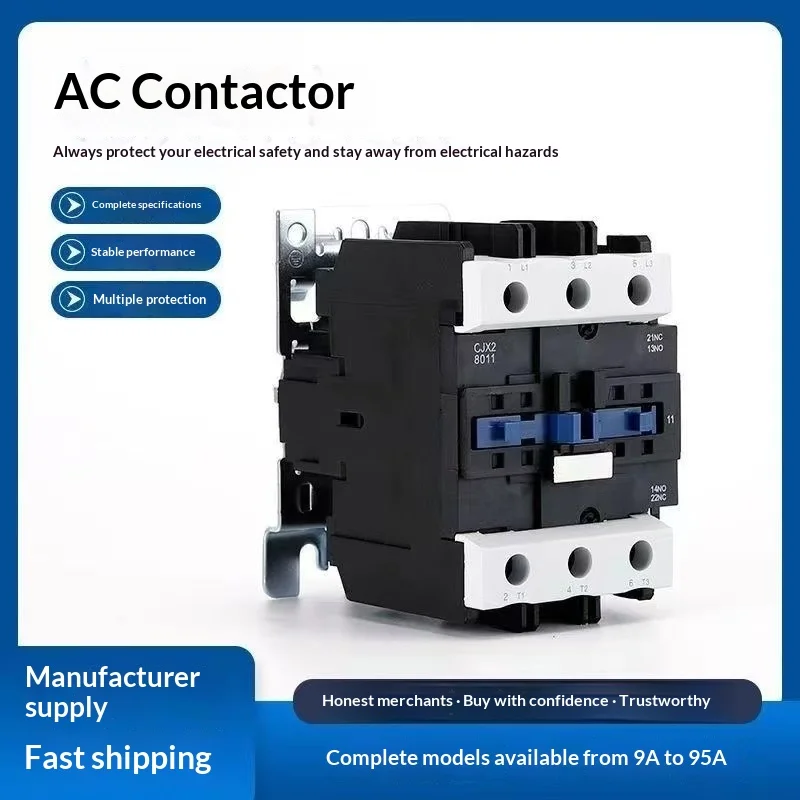 AC Contactor, Single-Phase 220V & Three-Phase 380V, Suitable for Homes, Engineering Projects and Other Occasions