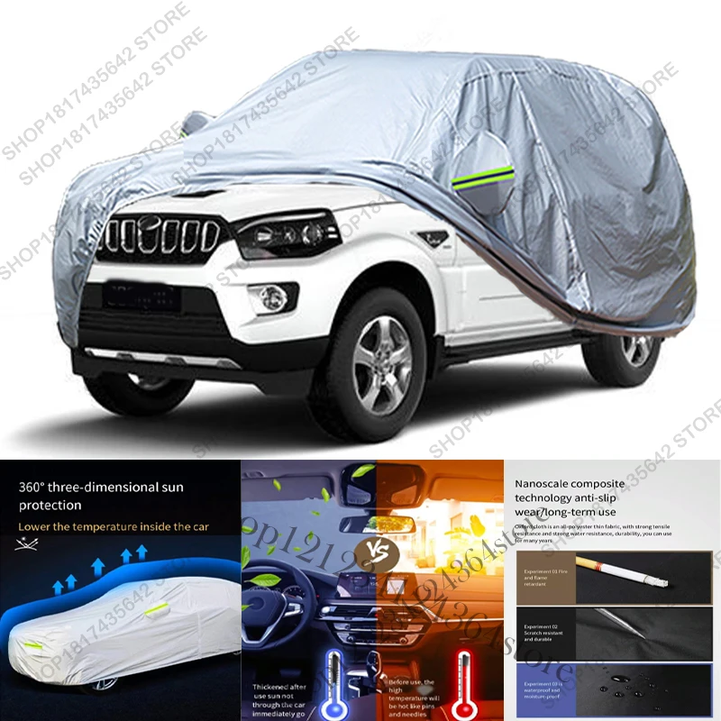 Full Car Cover Compatible with Mahindra Scorpio ClassicGate All-Weather Sun Rain UV Dust Proof Rain Outdoor Indoor Protect