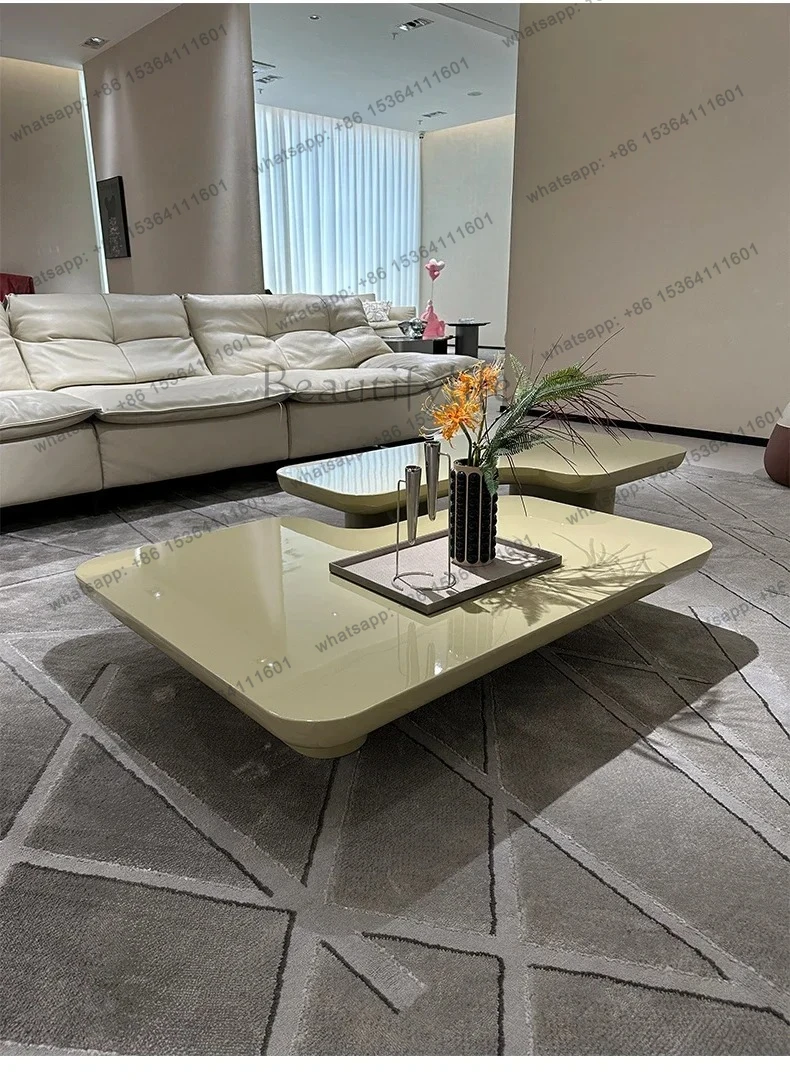 

Living room coffee table solid wood paint special-shaped combination high-end creative modeling bamboo sofa coffee table