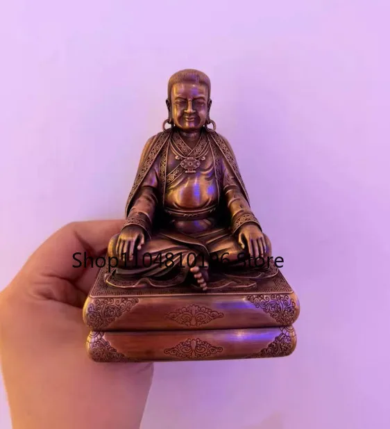 10CM Tibet Marpa Master Guru Buddha Copper Statue