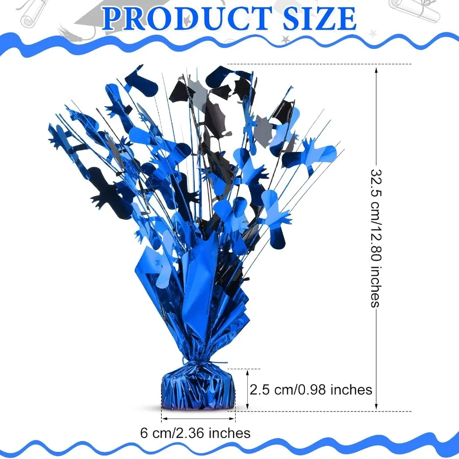 3 Stück Abschlusstisch-Mittelstücke, Abschlusstisch-Dekoration, glitzernde Folie, Absolventen-Mittelstücke für die Absolventenparty 2025, Abschlussfeier