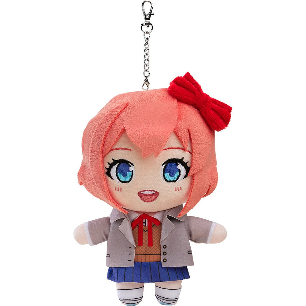 In Stock Original GSC Doki Doki Literature Club! Anime Peripherals Plush Doll Yuri Natsuki Cartoon Doll 17CM Plush Keychain view 3