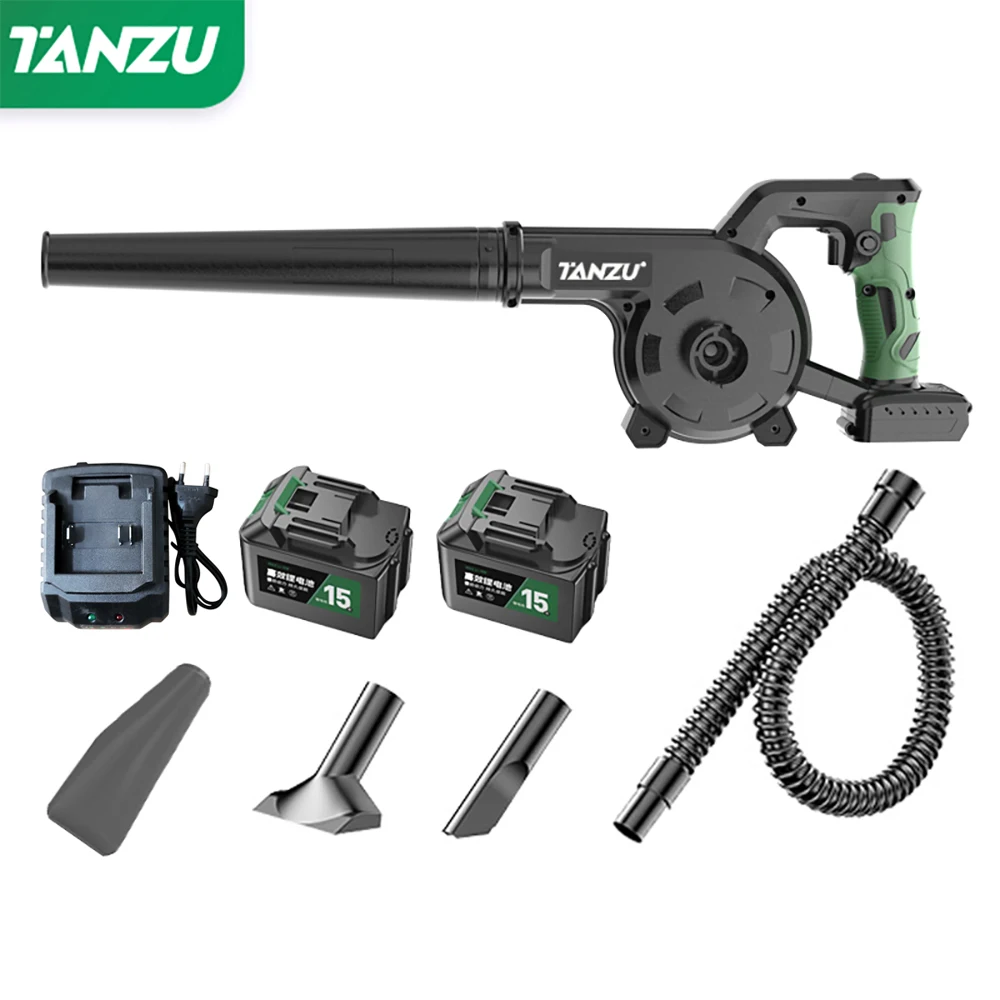 21V Garden Cordless Blower Brushless Motor Electric Vacuum Clean Adjust Speed Hand Operat Power Tool Battery For Dust Blowing