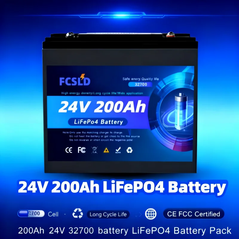 

Professional 24V 100Ah-200Ah LiFePO4 Battery Built-in 200A BMS Rechargeable Lithium Iron Phosphate for Solar Off-grid Home Marin